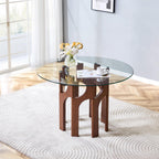Mid-Century Modern Glass Dining Table for Small Spaces.