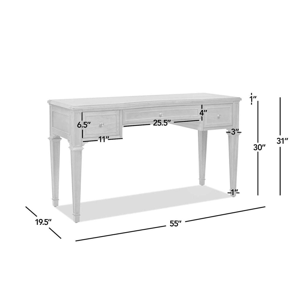 Dauphin 55' Executive Desk Rubber Wood with 3 Drawers.