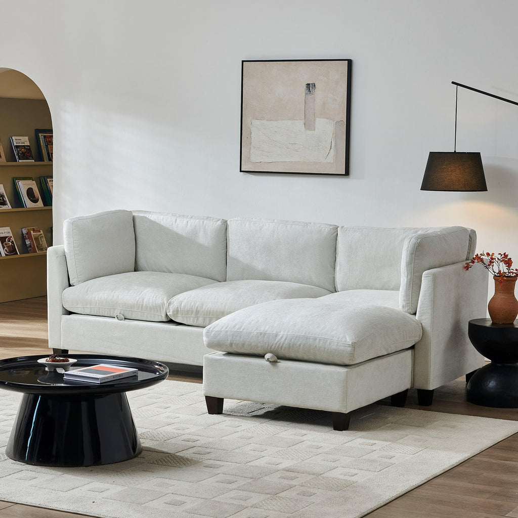 96.5' Sectional Couch with Ottoman for Living Room.