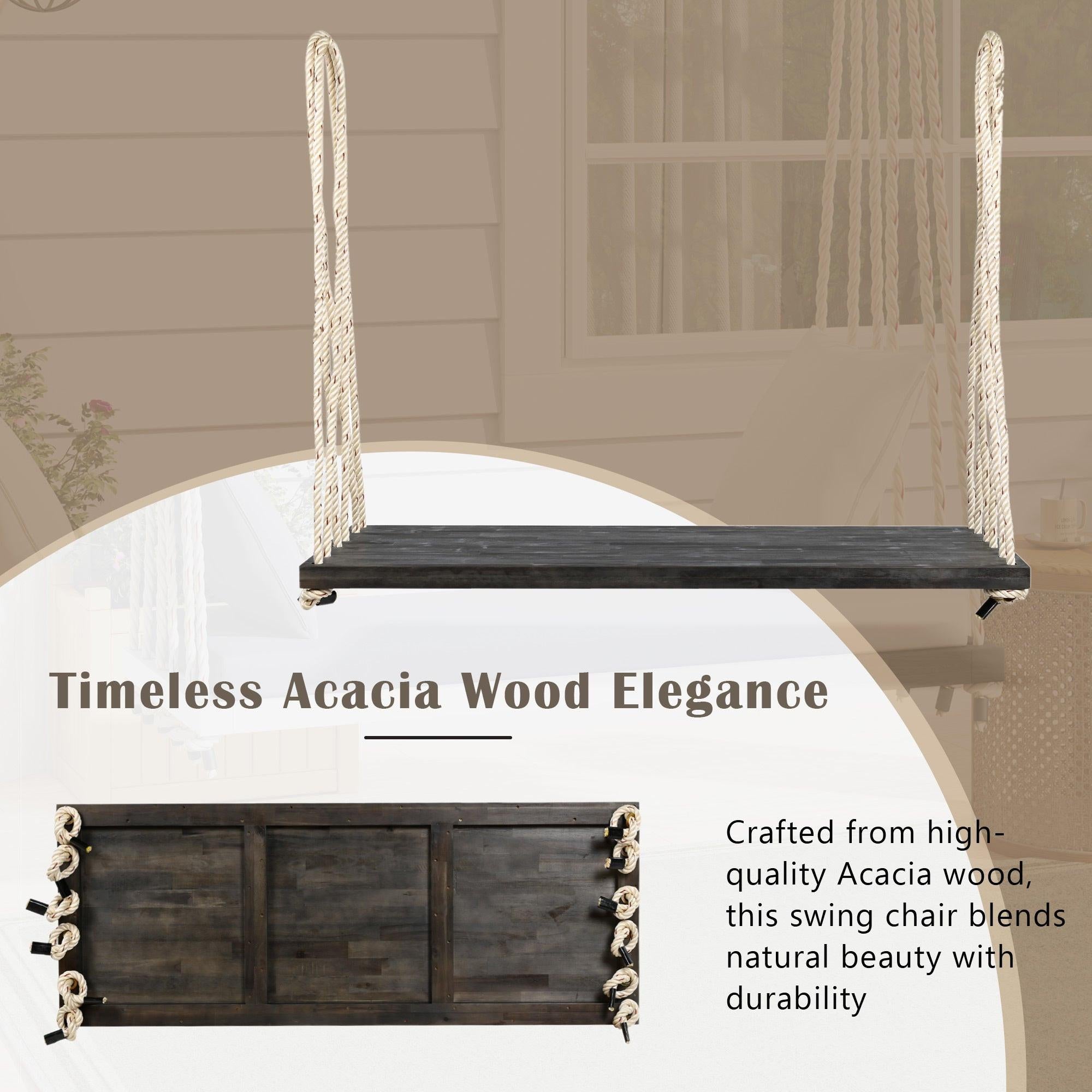 TOPMAX Wooden Swing Chair for Garden and Patio.