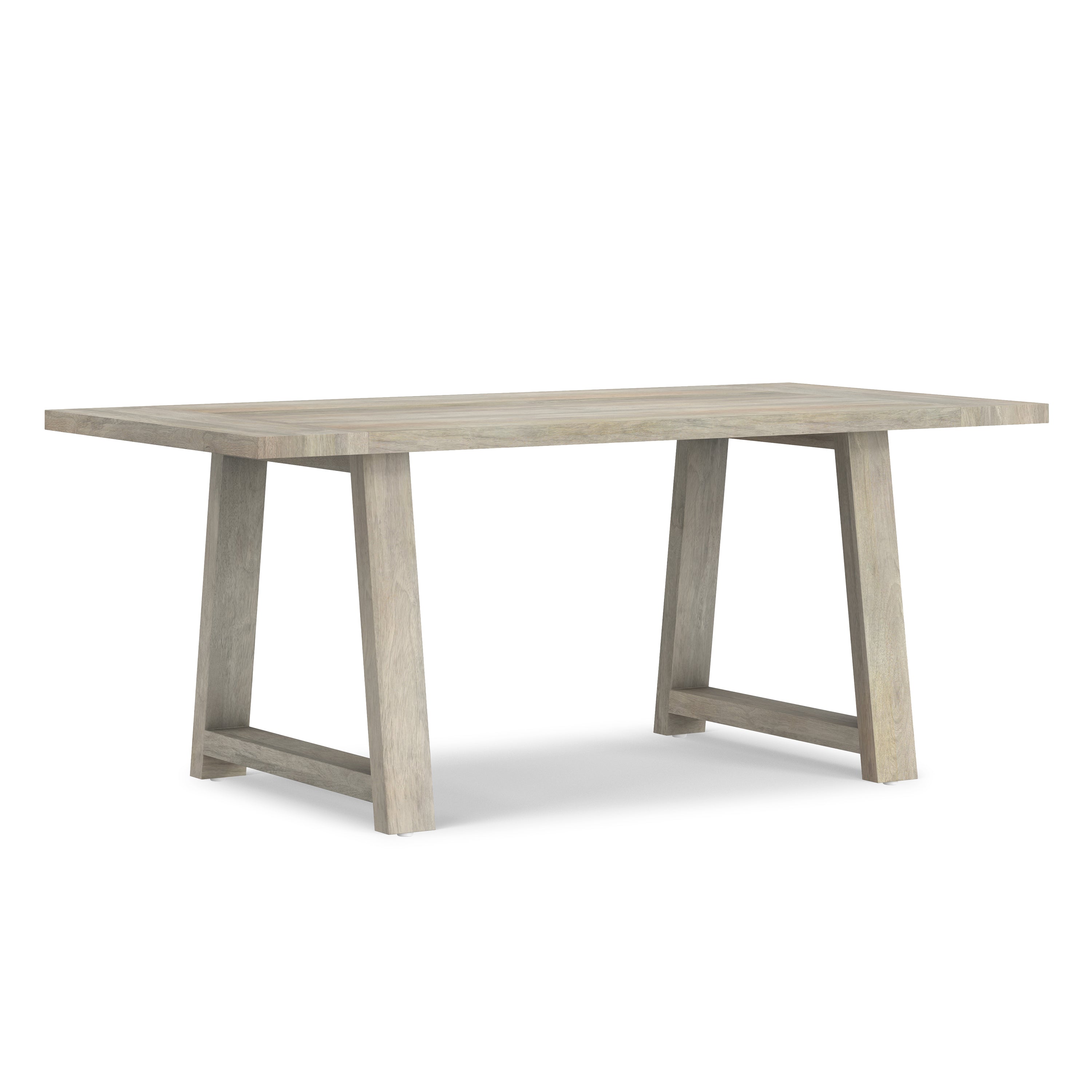 Whitley Dining Table crafted from solid mango wood with a natural finish, featuring a sturdy trestle base and rectangular top.