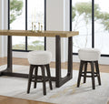 Brown Backless Bar Stools, Set Of 2