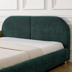 Queen Size Upholstered Bed Frame with Curved Headboard.
