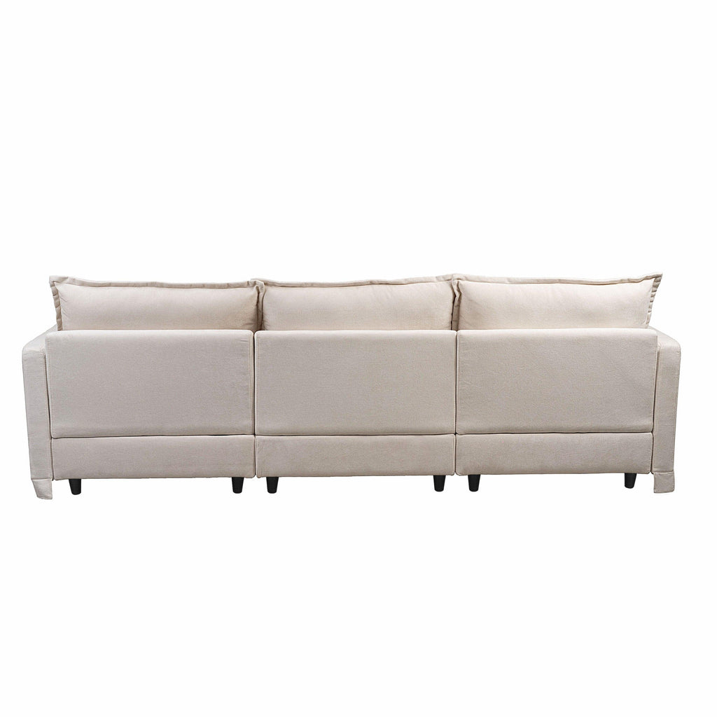 Modern Modular Sectional Sofa with Ottoman - 4-Seater.