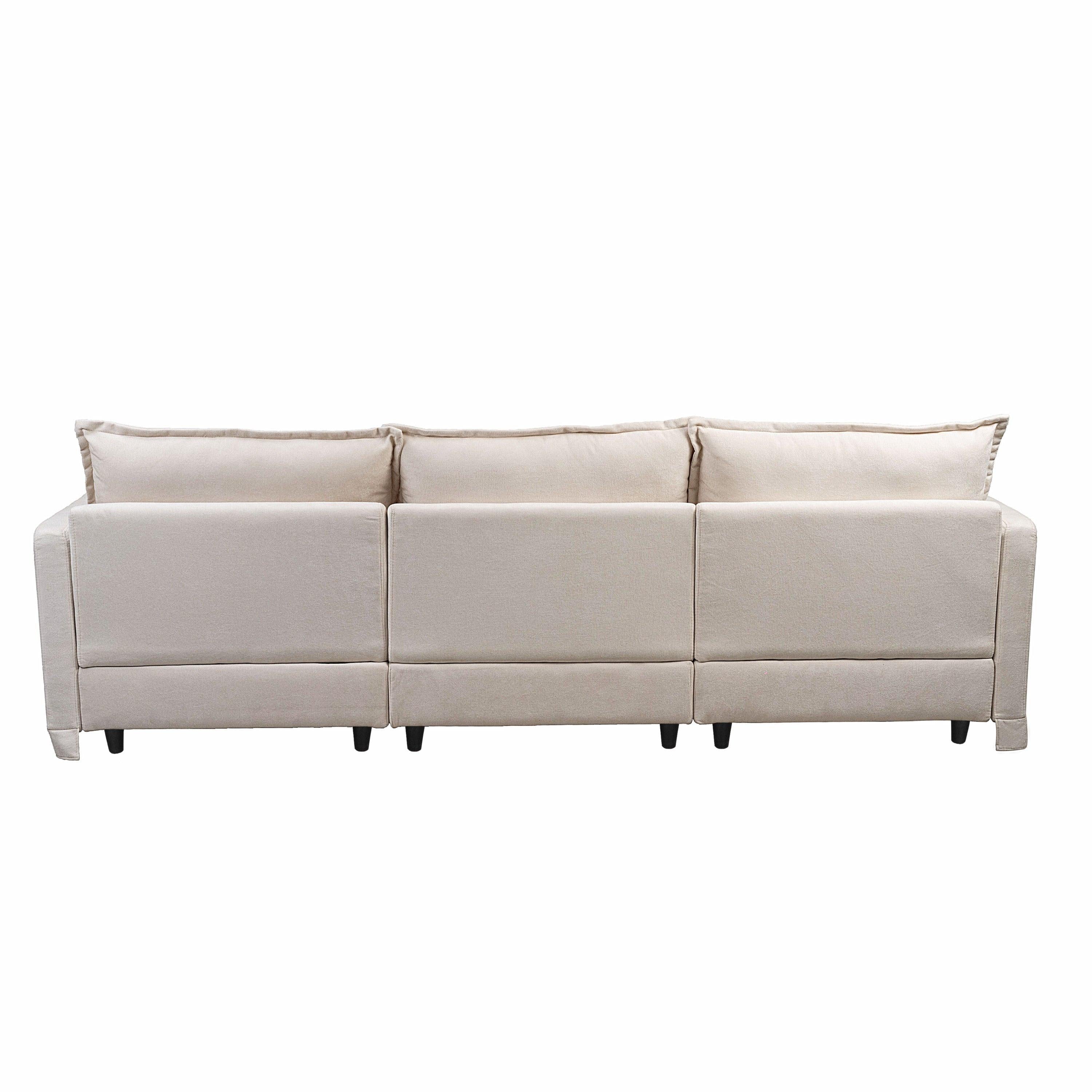 Modern Modular Sectional Sofa with Ottoman - 4-Seater.