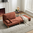 Convertible Sofa Bed Recliner - 3-in-1 in bed mode with blanket and pillows, showcasing its cozy and functional design for small homes.