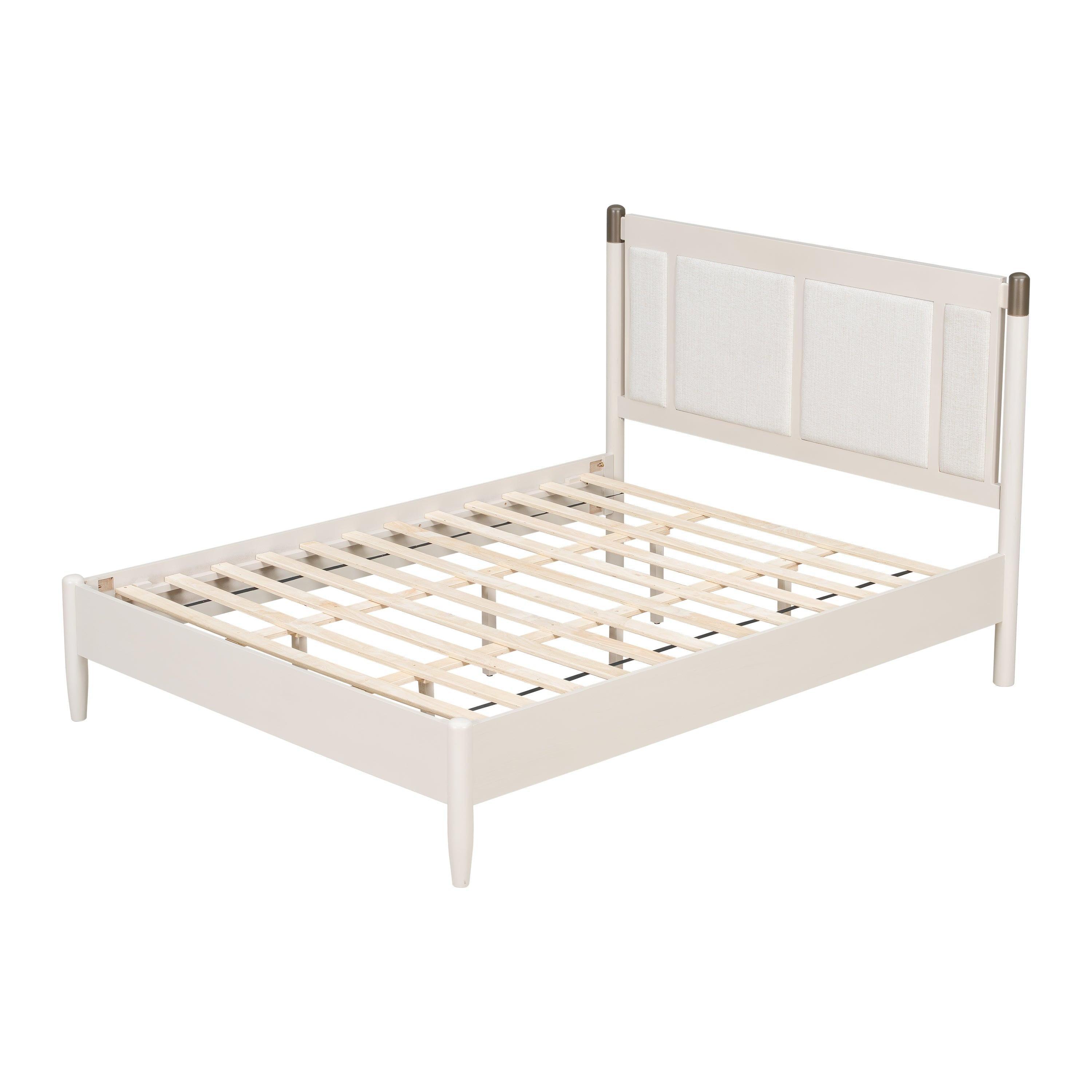 Solid Wood Queen Bed with Heavy Duty Support.
