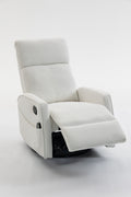Cream White Short Plush 360-Degree Swivel Manual Button Armchair