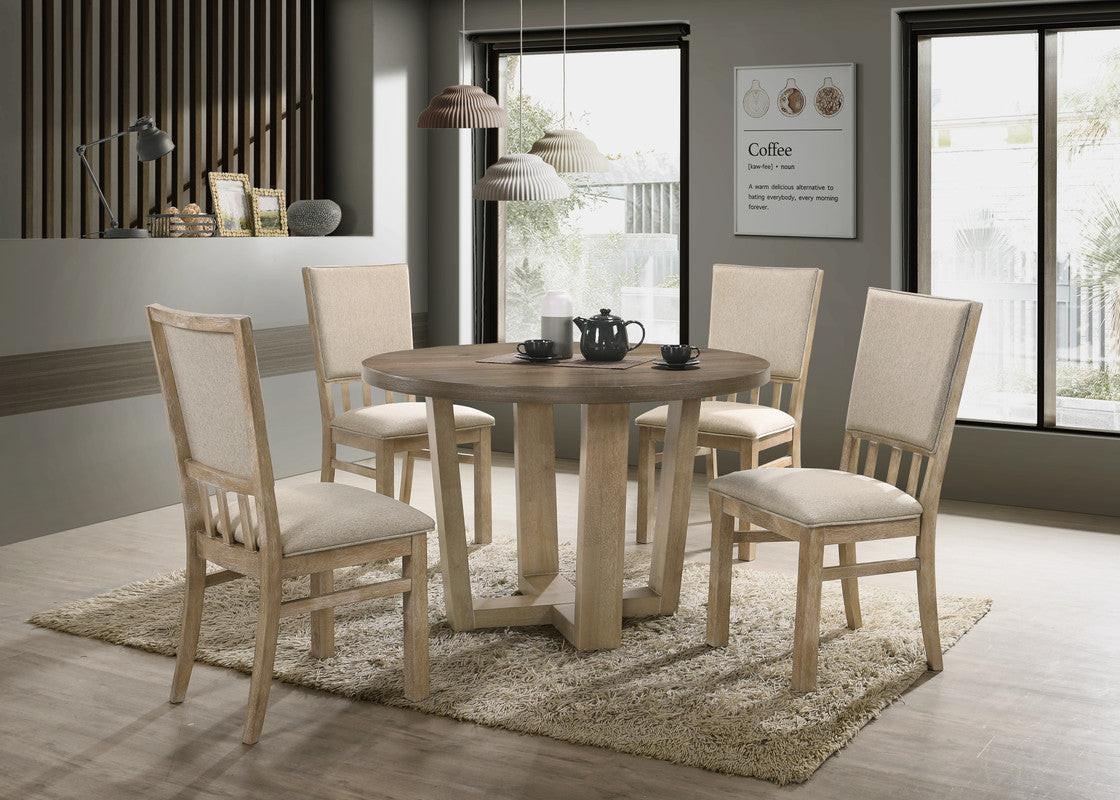 Baldo Vintage 5 Piece Round Dining Table Set.