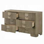 Rustic Oak Bedroom Dresser with 6 Storage Drawers.