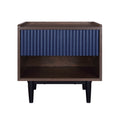 Duane 20' Fluted Nightstand in Navy Blue (1-Drawer)