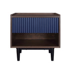 Duane 20' Fluted Nightstand in Navy Blue (1-Drawer)