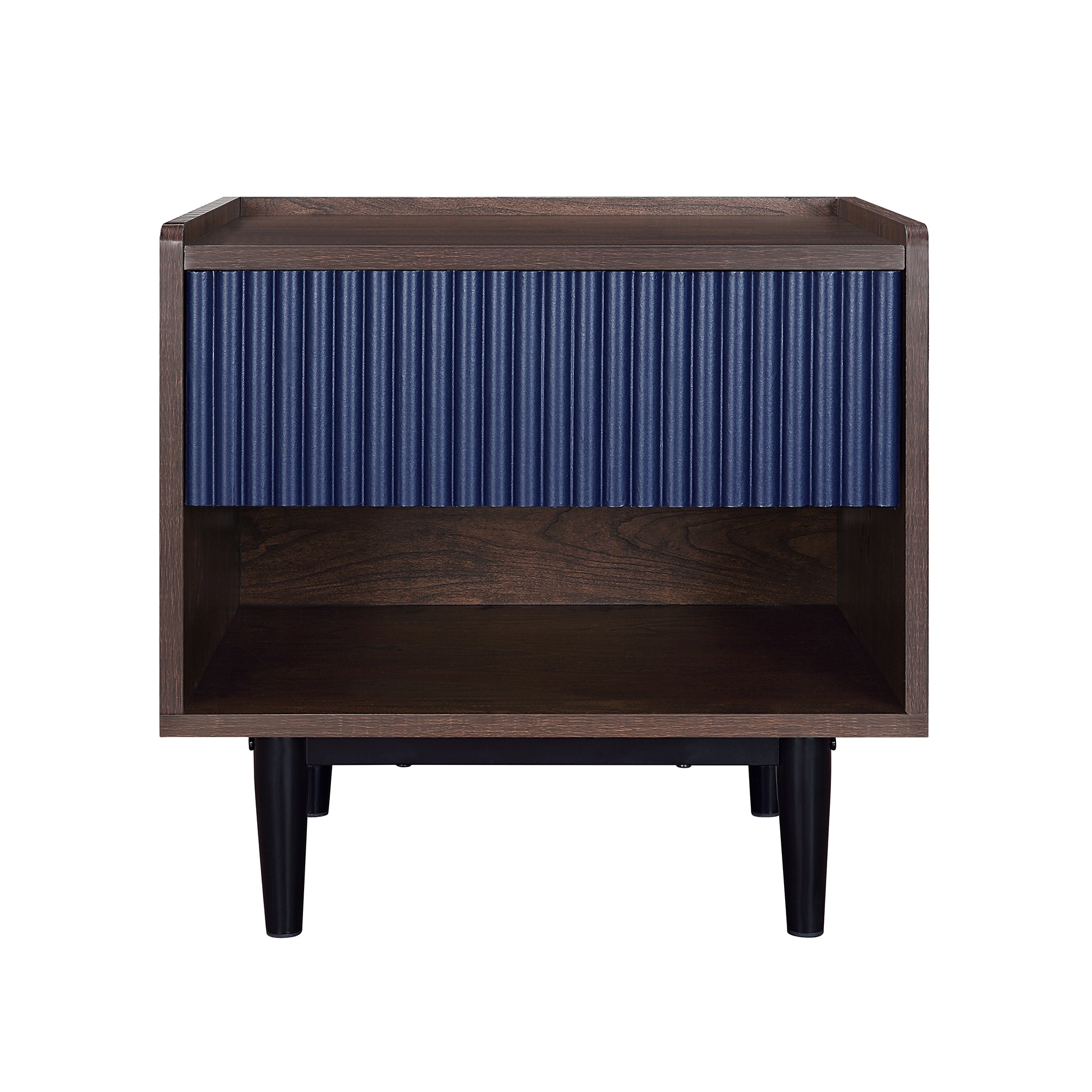 Duane 20' Fluted Nightstand in Navy Blue (1-Drawer)