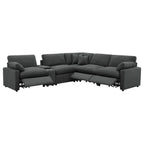 Hollander Dark Grey Modular Power Reclining Sectional Sofa.