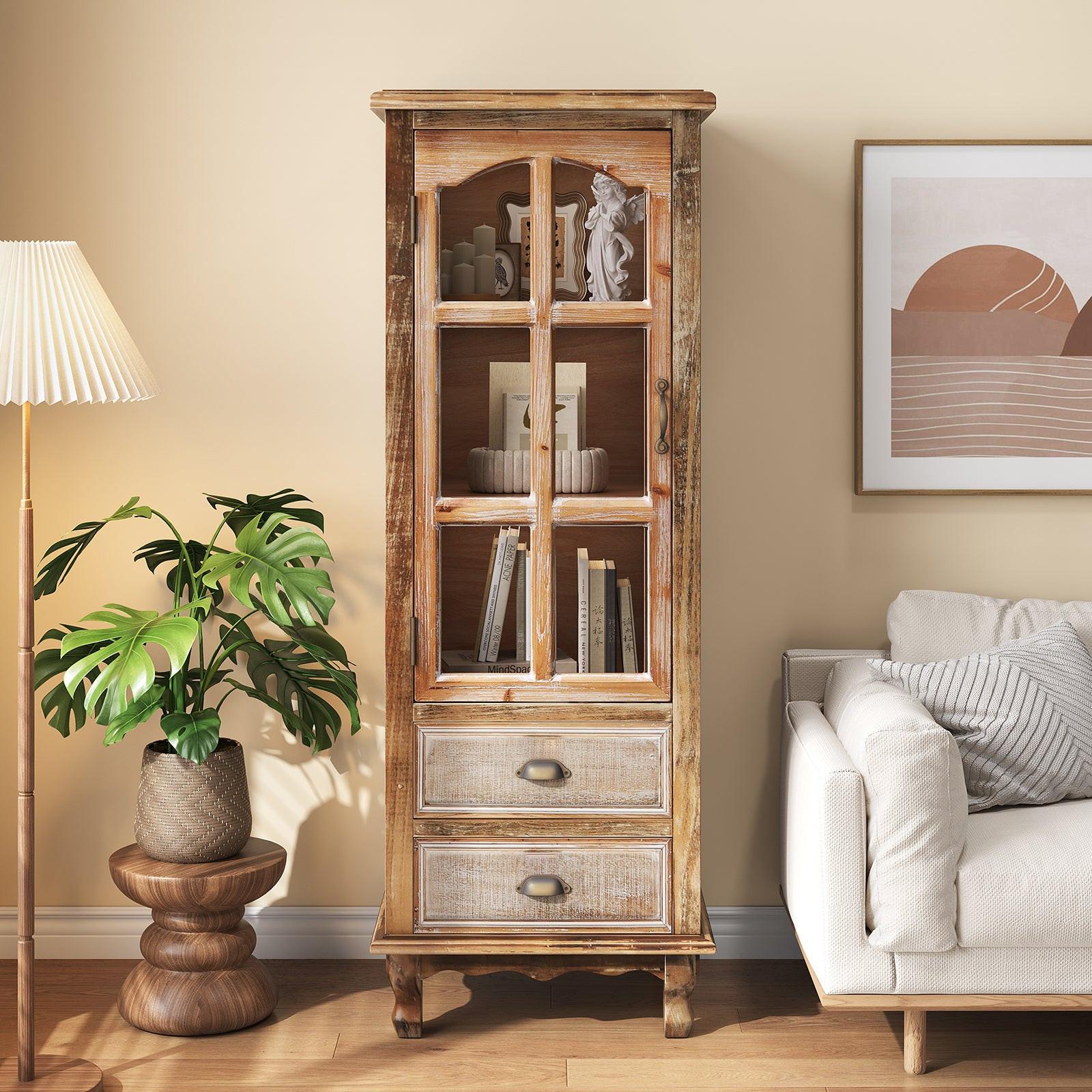 Rustic Wooden Storage Cabinet with 3 Drawers for Organization.