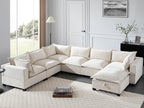 117.5'' Modular Sectional Sofa with Movable Storage Ottoman.