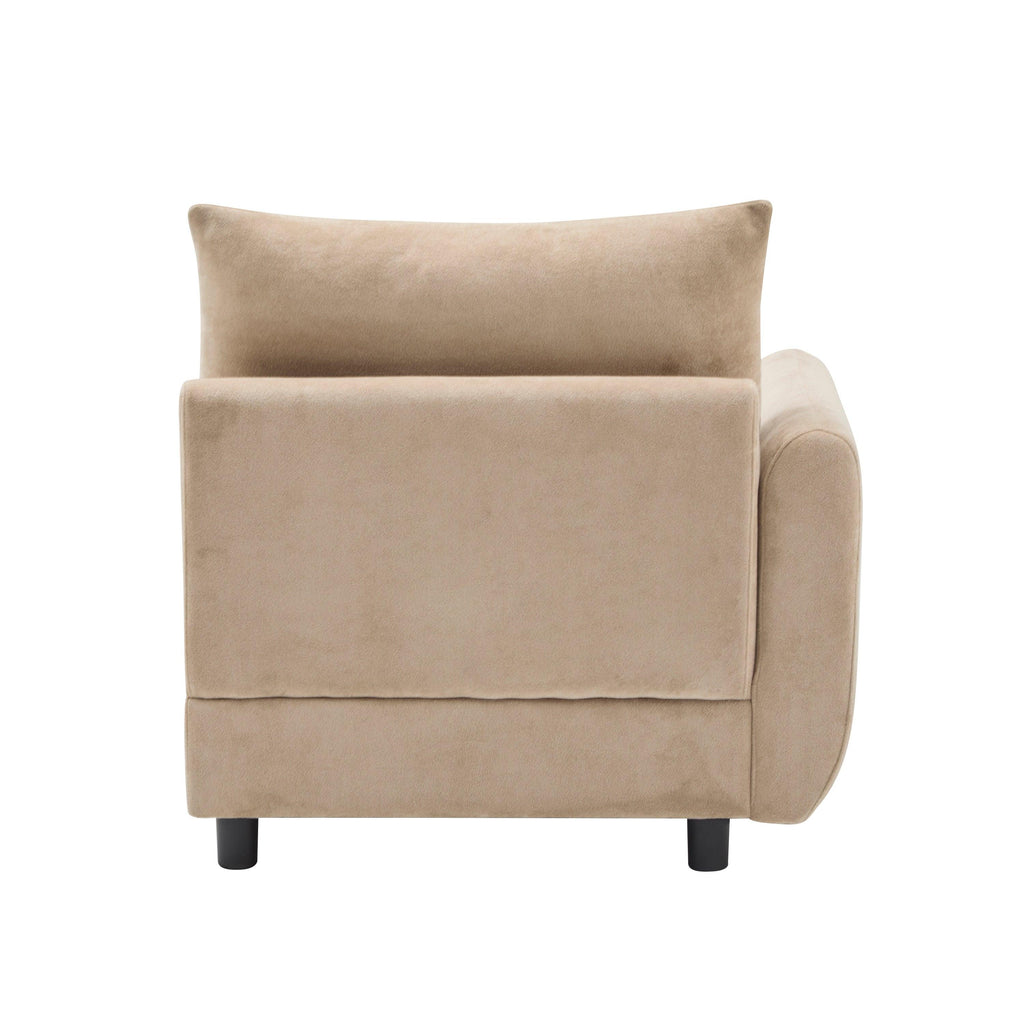 99 in. 4-Piece Modular Velvet Sectional Sofa with Ottoman.