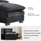 Double-layer cushion design of Modern U-Shaped Sectional Sofa with Console & USB offers soft support with sponge and pocket springs.
