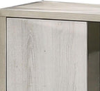 Contemporary Nightstand with Drawers in White Wash Finish.