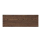 Top-down view of Capri red oak wood bench showing rich dark brown grain. Compact 41.5-inch bench ideal for narrow spaces.