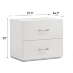Modern White Nightstand with Storage for Bedroom.