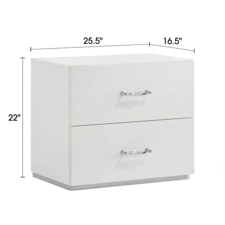 Modern White Nightstand with Storage for Bedroom.