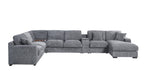 Light Gray Corner Sectional Sofa with Chaise & Cupholders.