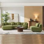 155.91 Inch Curved Modular Sofa with Pillows.