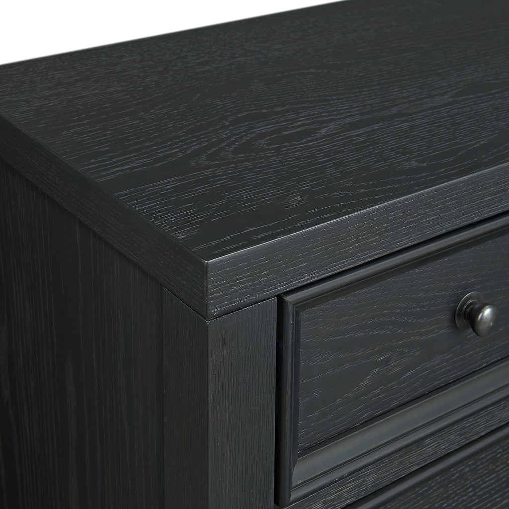 Black 3-Drawer Nightstand