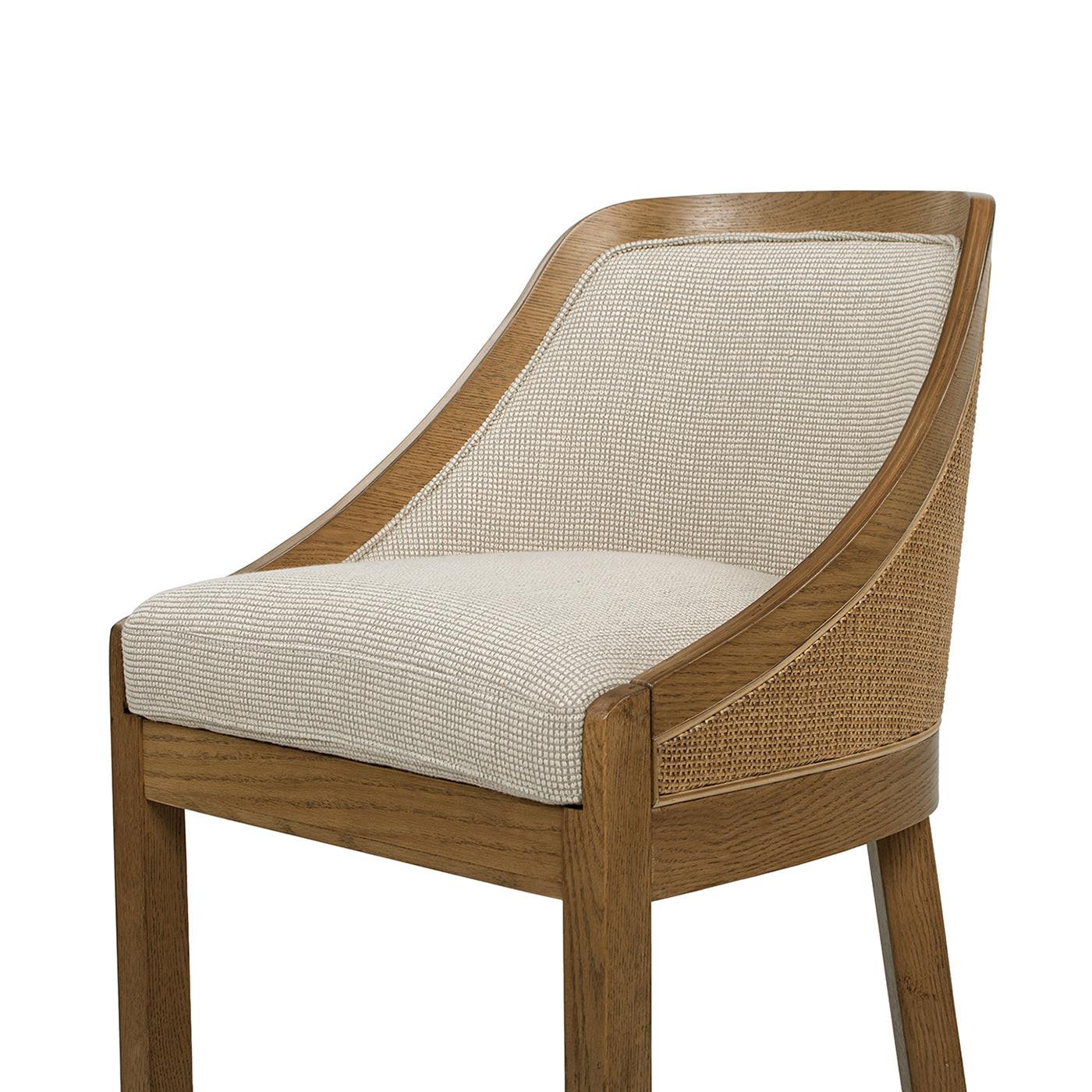 Cane Upholstered Oak Counter Stool - Charleston 27'.