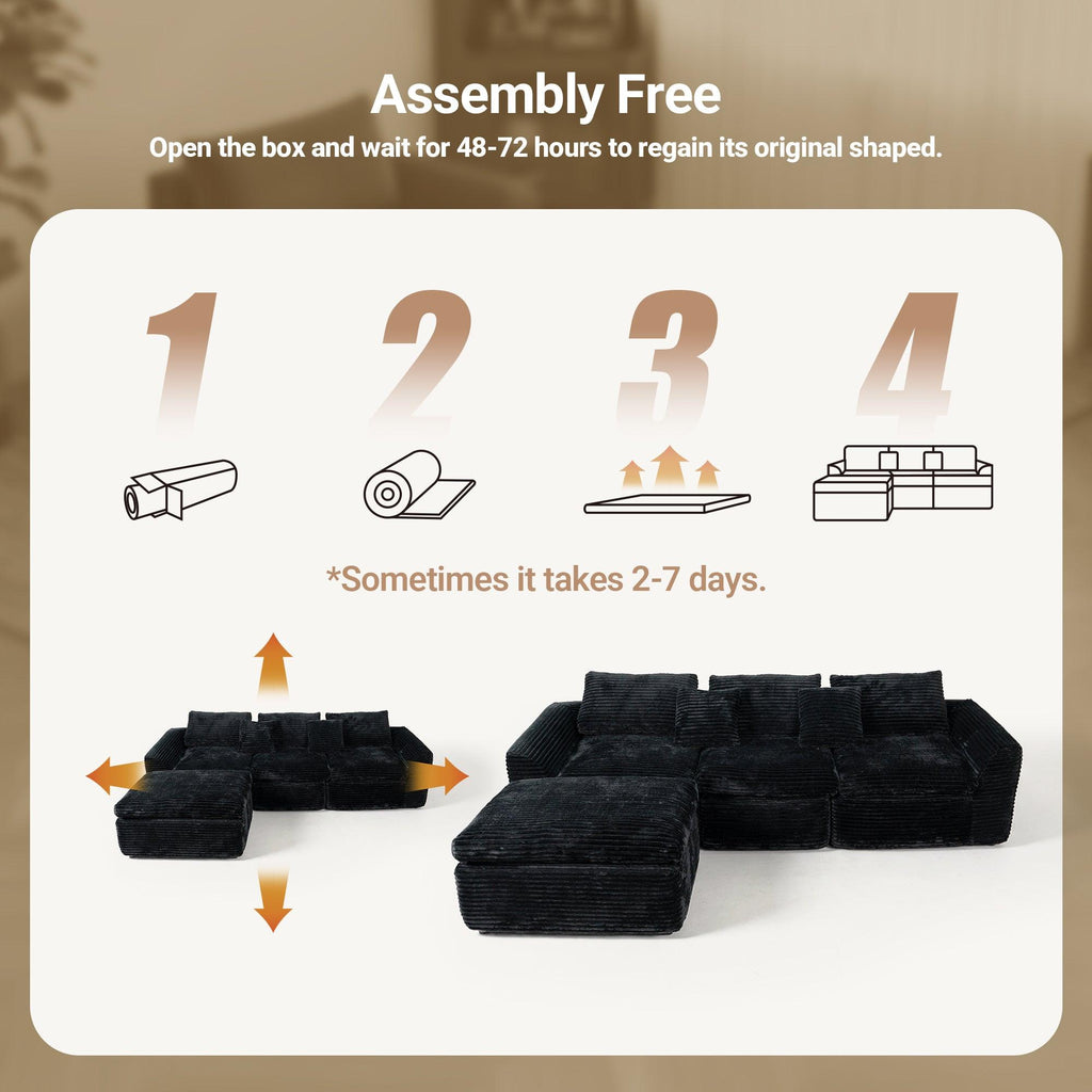 High-Resilience Boneless Sponge Sofa - Flexible Configurations.