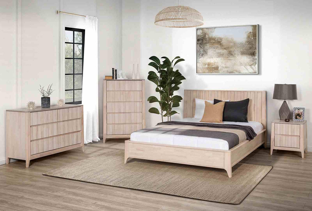 Mid-Century Modern Nightstand with Hidden Handles.