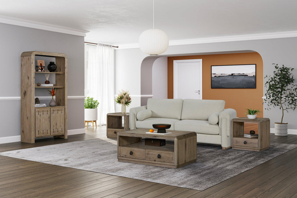 Knotty English Oak End Table for Modern Storage.