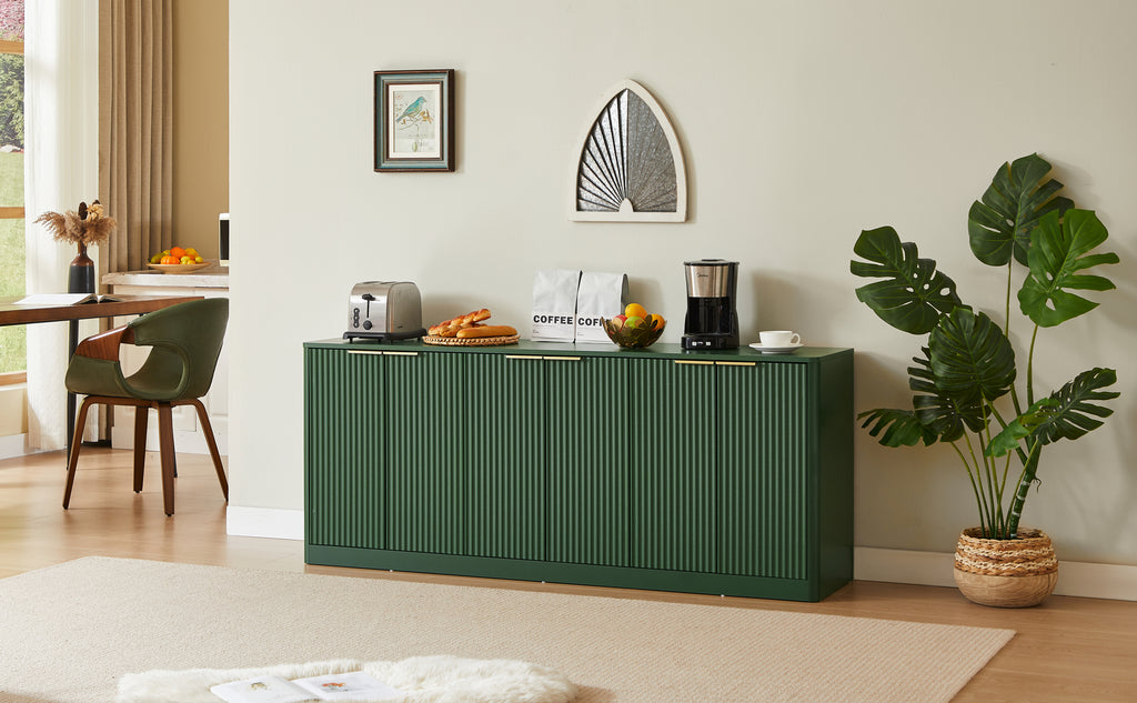 67 Inch Wavy Sideboard Storage Cabinet - Green