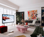 Pink Cloud Shaped Coffee Table for Small Spaces.