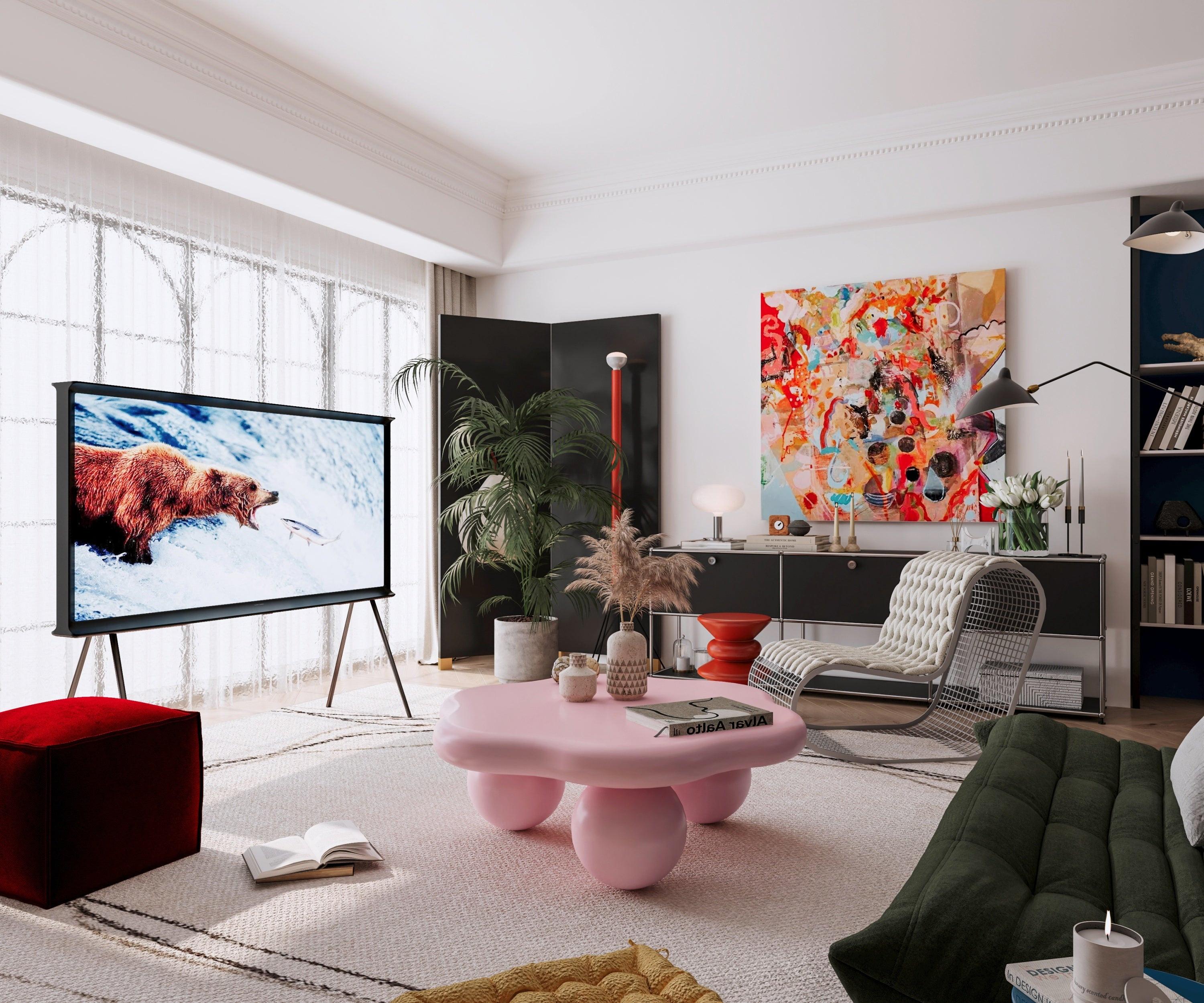 Pink Cloud Shaped Coffee Table for Small Spaces.