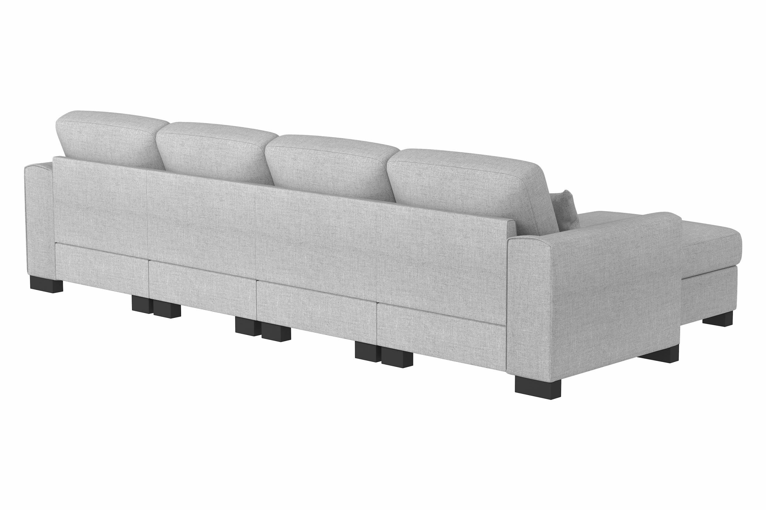 130' Modular L-Shaped Sofa with Storage Ottoman.