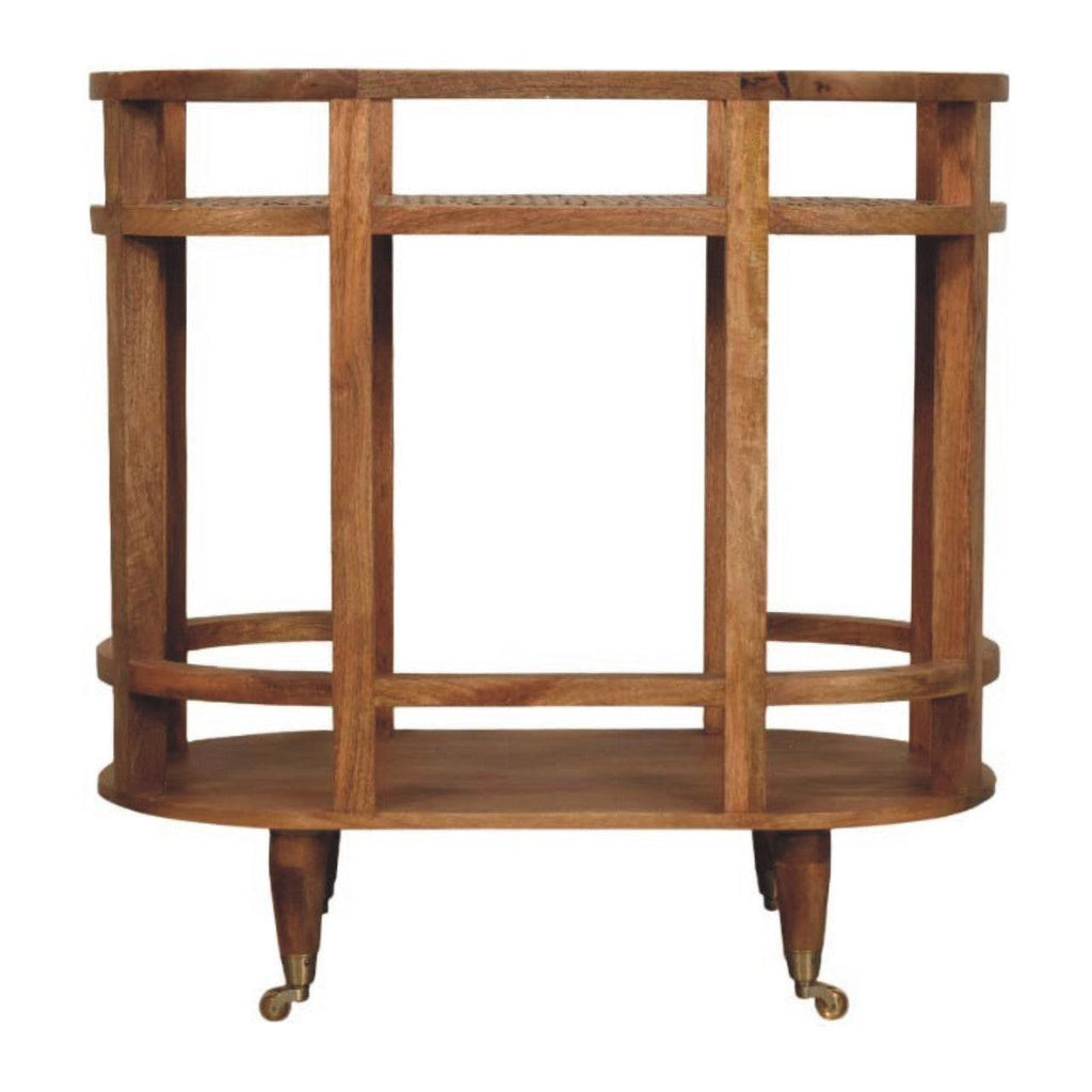 Solid Wood Isla Curved Butler Console with Storage.