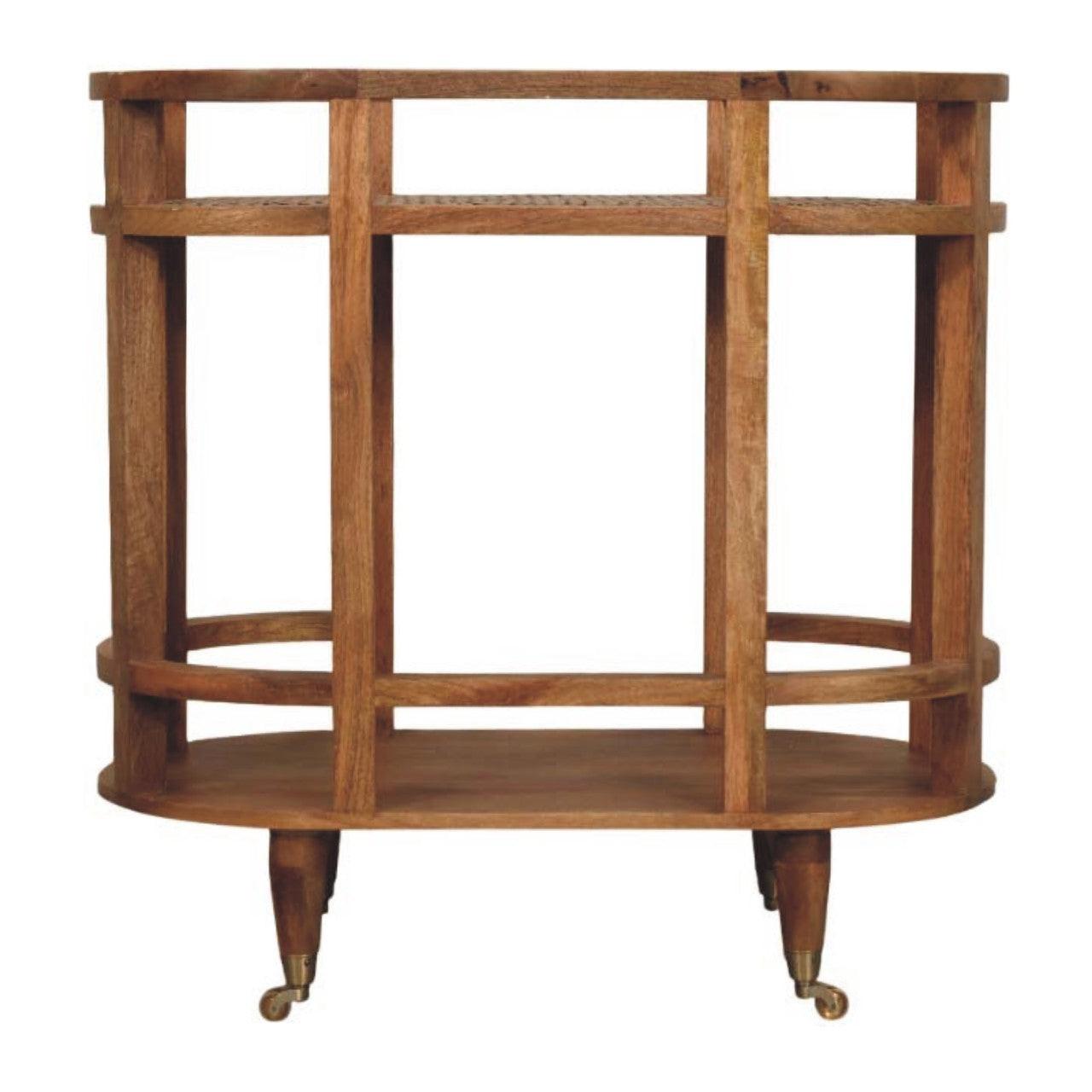 Solid Wood Isla Curved Butler Console with Storage.