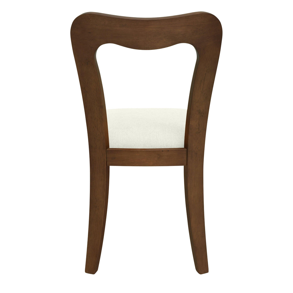 Walnut Beige Dining Chair Set of 2 without Arms.