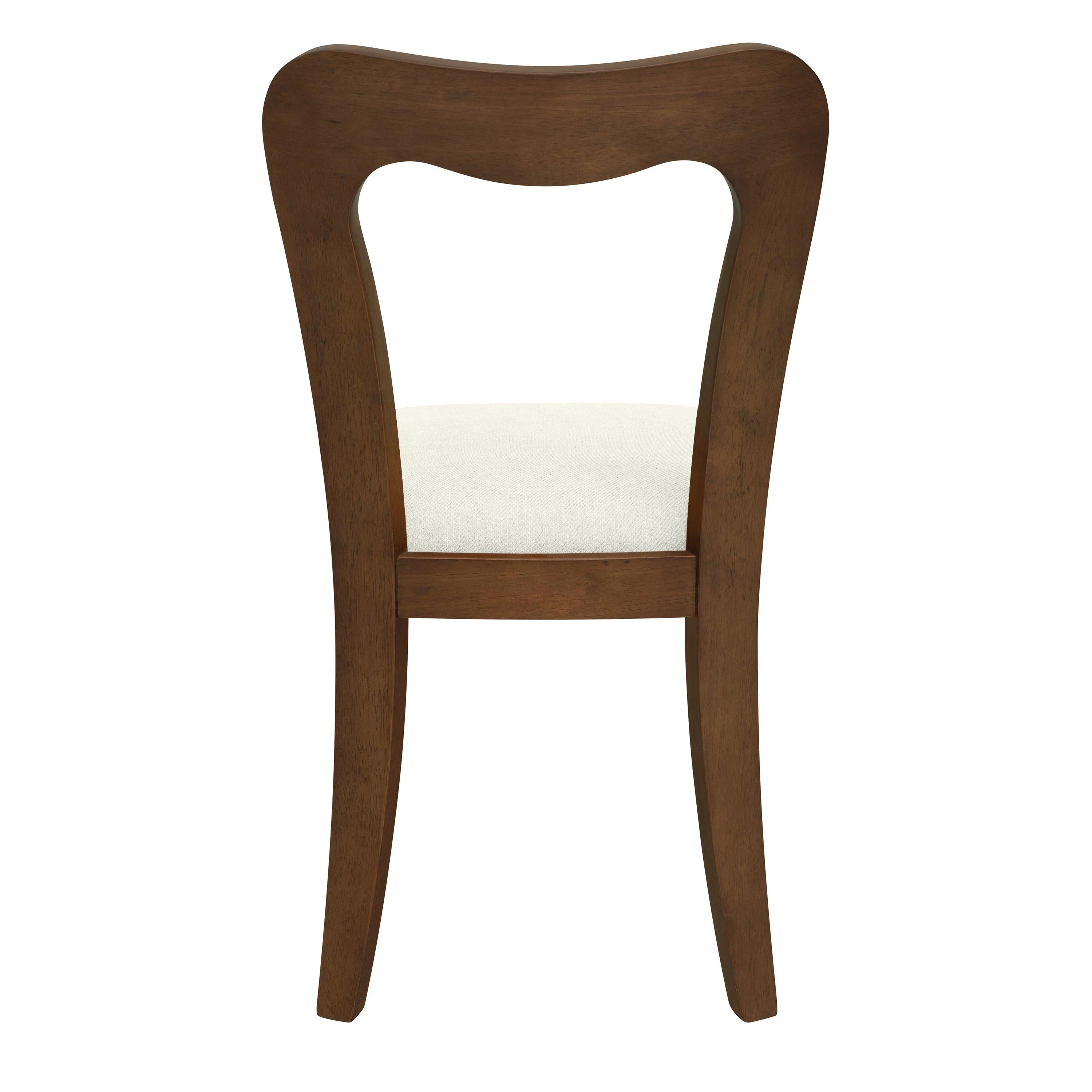 Walnut Beige Dining Chair Set of 2 without Arms.