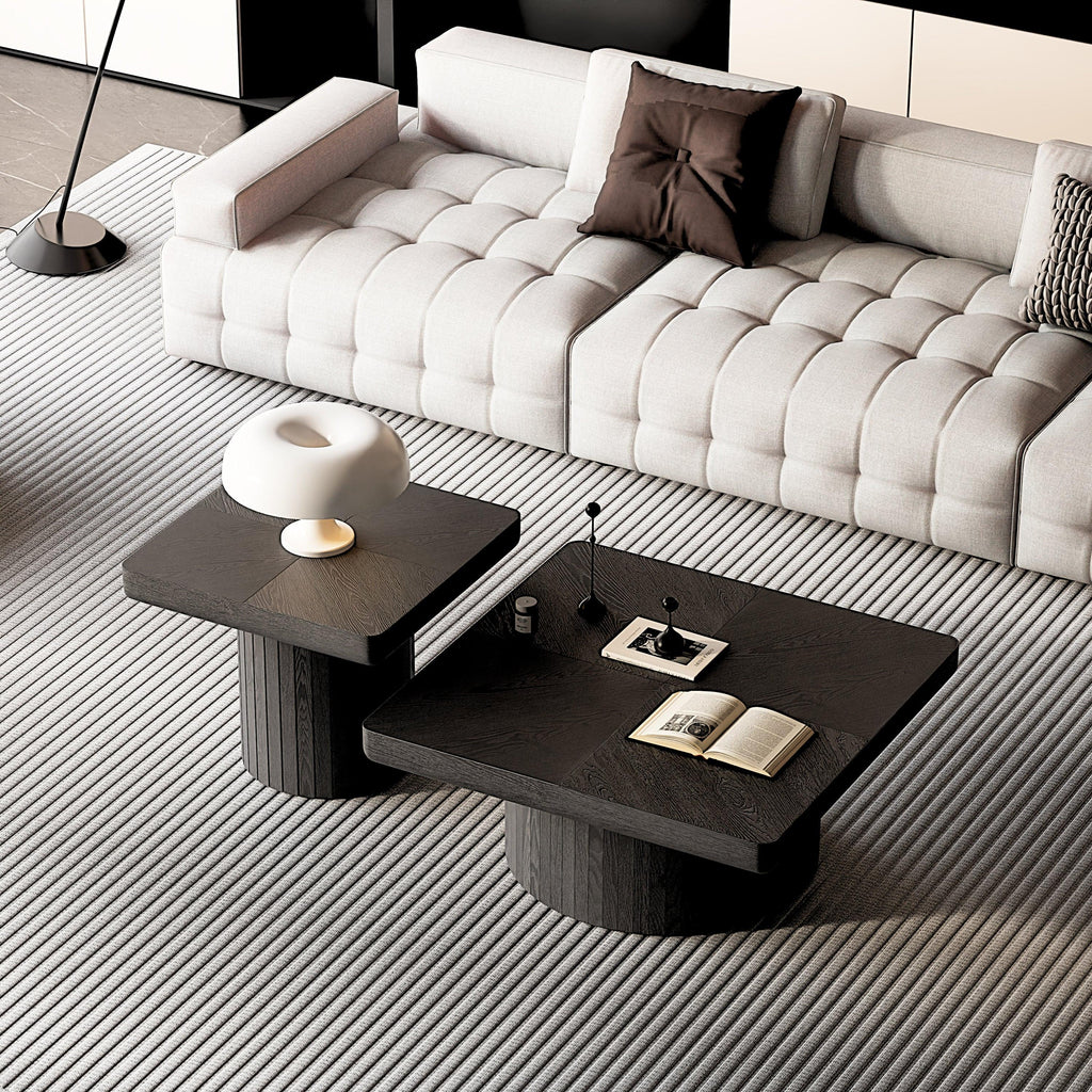 Modern Wood Nesting Coffee Table Set for Versatile Spaces.