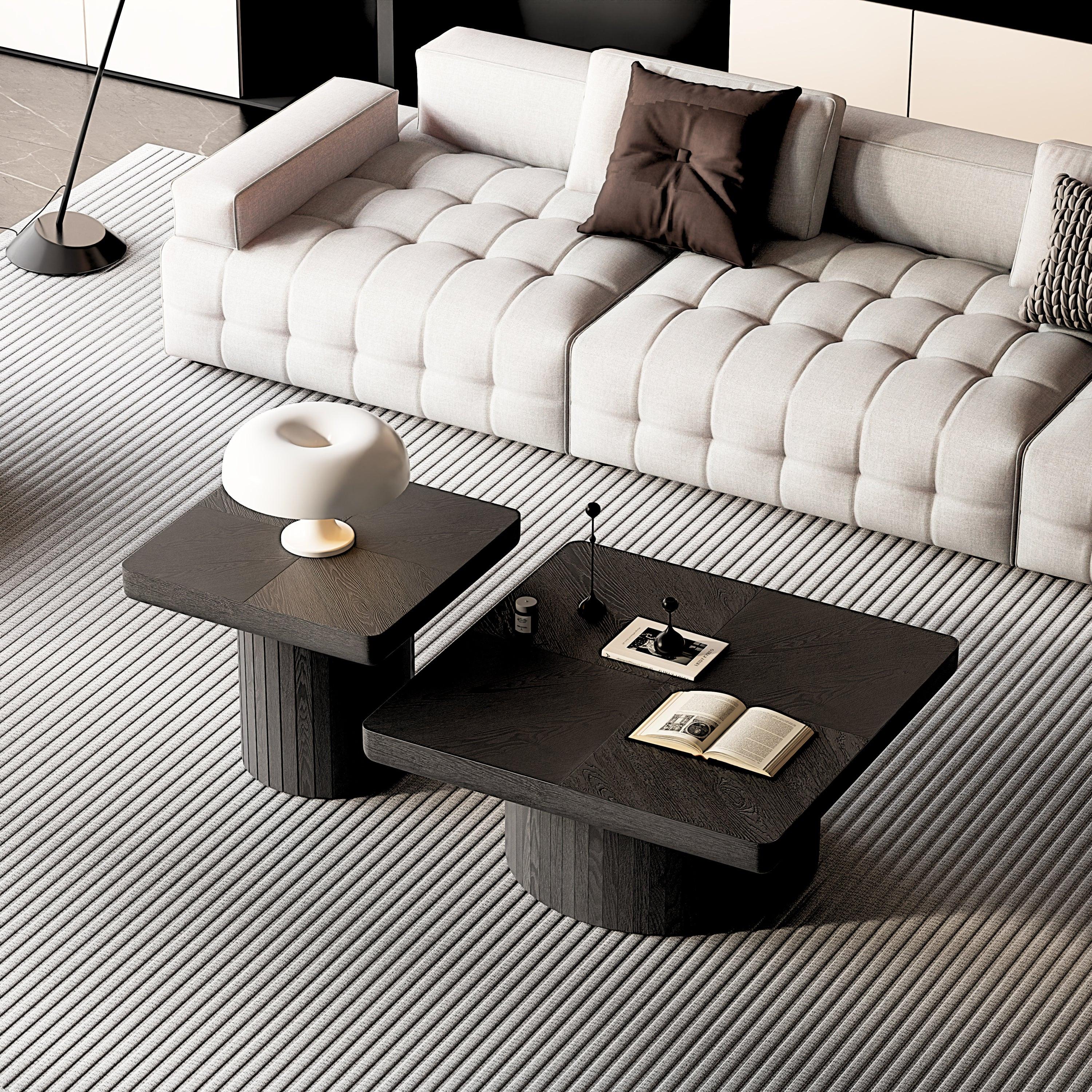 Modern Wood Nesting Coffee Table Set for Versatile Spaces.