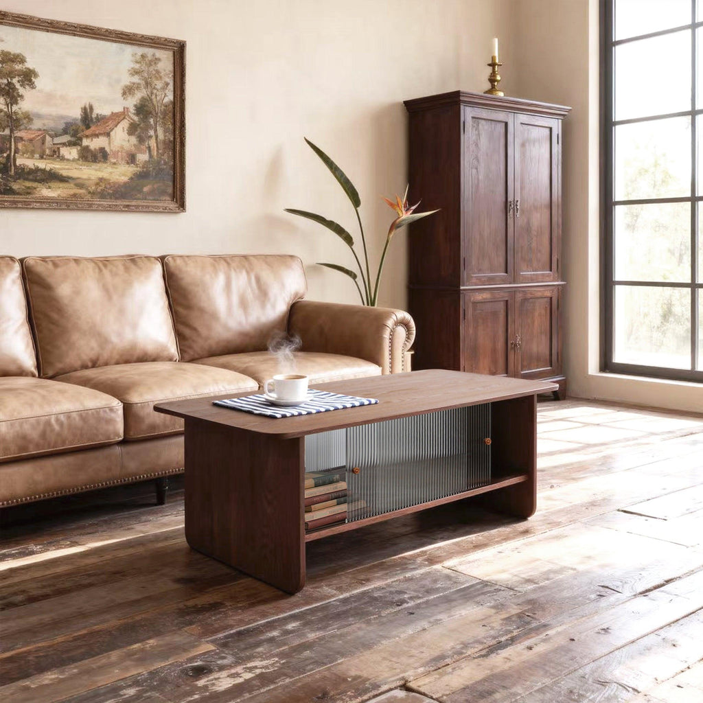 47-inch modern minimalist coffee table with storage.