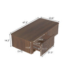 Mid Century Coffee Table with Storage and Unique Design.