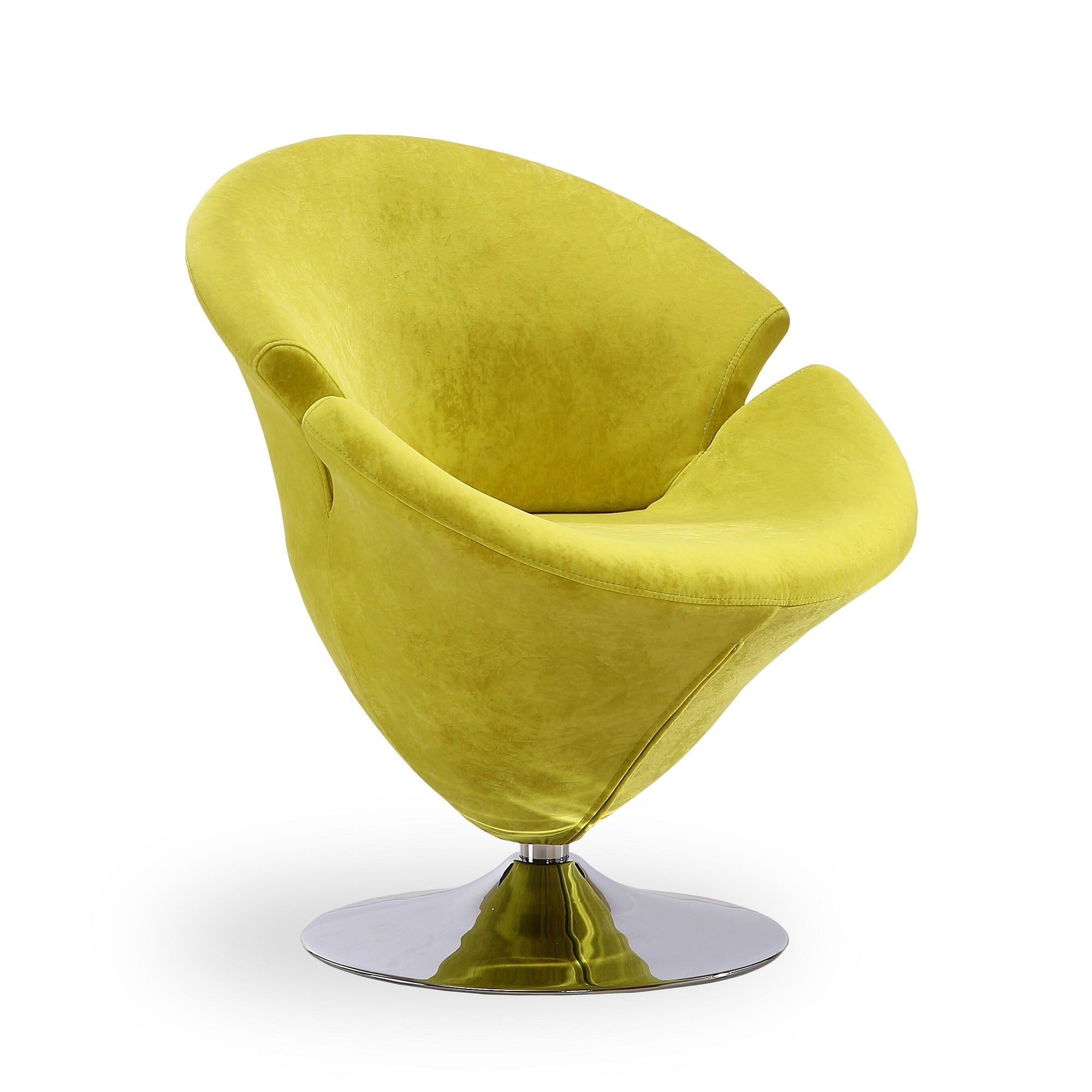 Tulip Velvet Swivel Lounge Chair in Green