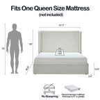 Carmen Upholstered Wingback Bed Frame for Modern Bedrooms.