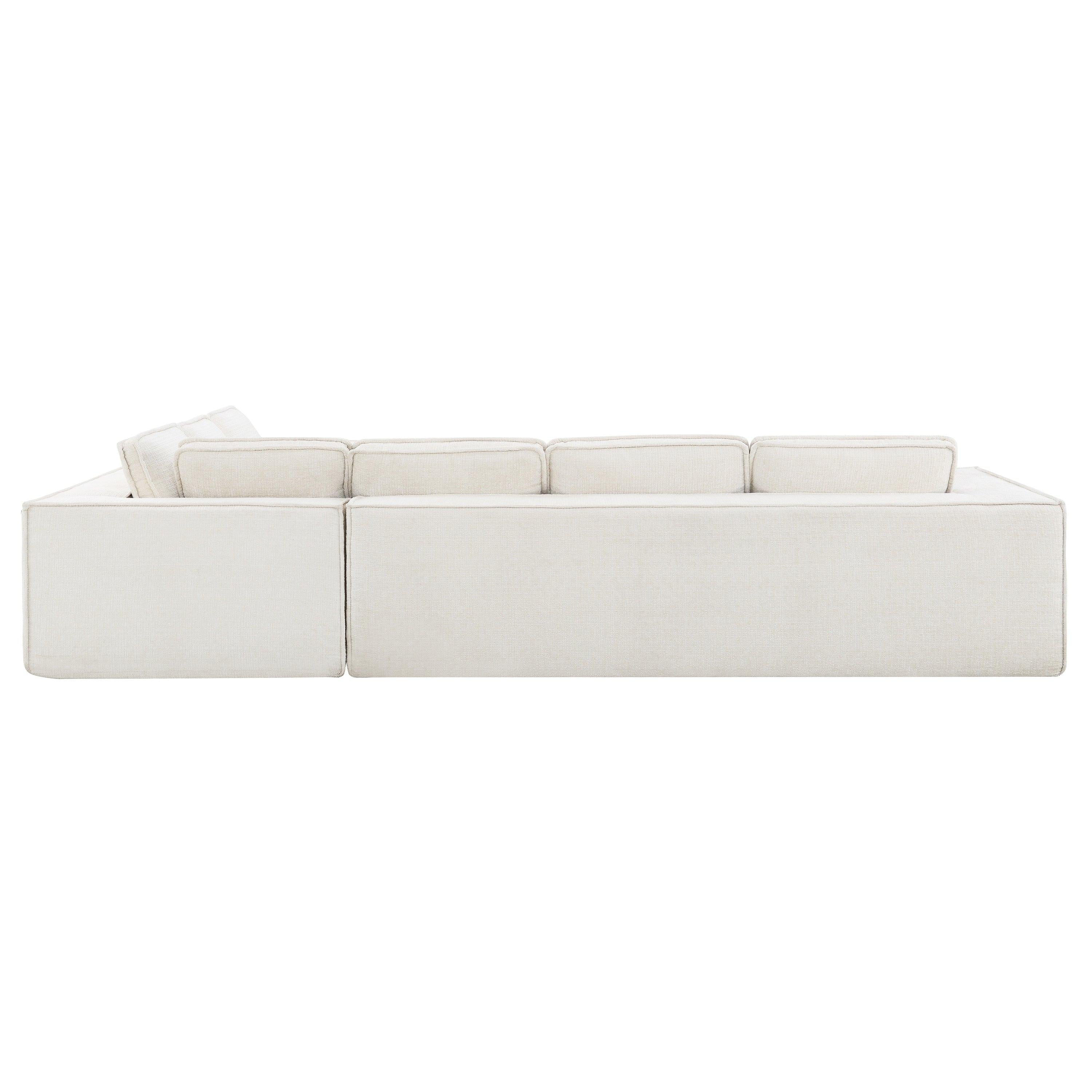 Minimalist Modular Sectional Sofa with Wrinkle-Resistant Fabric.