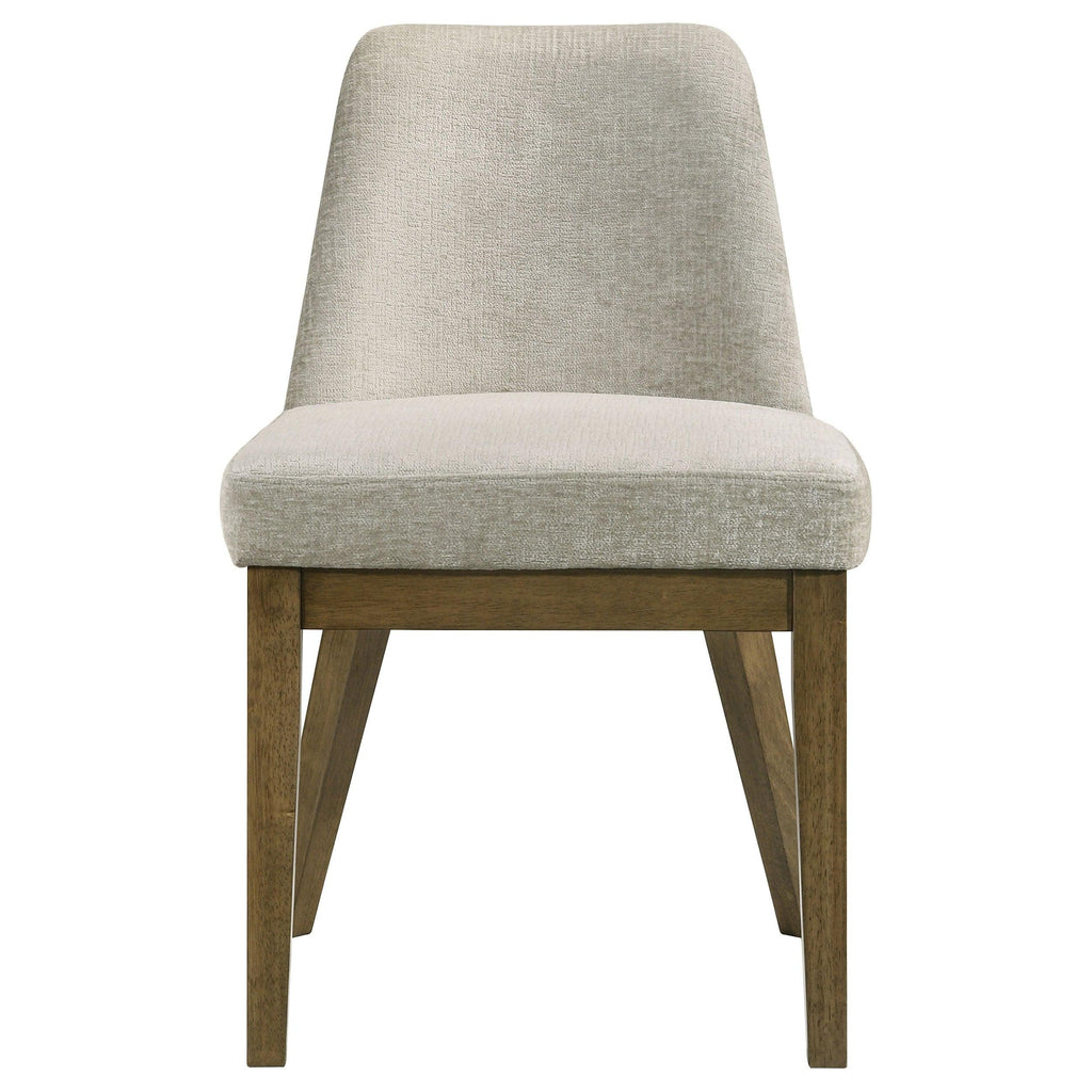 Light Tan Upholstered Dining Side Chair Set of 2.
