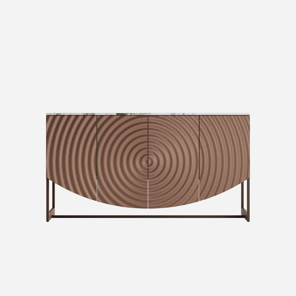Modern Luxury Sideboard Cabinet with Unique 3D Wave Texture.